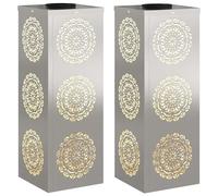 vidaXL Faro LED Solare per sentieri 2 PCS Acciaio Inossidabile, Giardino e terrazza, Illuminazione da Sentiero Moderna, Sistema di luci solari Rettangolare, LED durevoli, efficienti energeticamente,