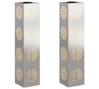 vidaXL Faro LED Solare per sentieri 2 PCS Acciaio Inossidabile, Giardino e terrazza, Illuminazione da Sentiero Moderna, Sistema di luci solari Rettangolare, LED durevoli, efficienti energeticamente,