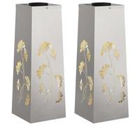 vidaXL Faro LED Solare per sentieri 2 PCS Acciaio Inossidabile, Giardino e terrazza, Illuminazione da Sentiero Moderna, Sistema di luci solari Rettangolare, LED durevoli, efficienti energeticamente,