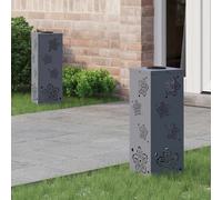 vidaXL Faro LED Solare per sentieri 2 PCS Antracite, Giardino e terrazza, Illuminazione da Sentiero Moderna, Sistema di luci solari Rettangolare, LED durevoli, efficienti energeticamente, Bianco cald