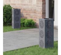 vidaXL Faro LED Solare per sentieri 2 PCS Antracite, Giardino e terrazza, Illuminazione da Sentiero Moderna, Sistema di luci solari Rettangolare, LED durevoli, efficienti energeticamente, Bianco cald