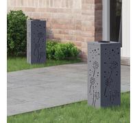 vidaXL Faro LED Solare per sentieri 2 PCS Antracite, Giardino e terrazza, Illuminazione da Sentiero Moderna, Sistema di luci solari Rettangolare, LED durevoli, efficienti energeticamente, Bianco cald