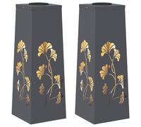 vidaXL Faro LED Solare per sentieri 2 PCS Antracite, Giardino e terrazza, Illuminazione da Sentiero Moderna, Sistema di luci solari Rettangolare, LED durevoli, efficienti energeticamente, Bianco cald