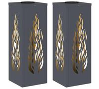 vidaXL Faro LED Solare per sentieri 2 PCS Antracite, Giardino e terrazza, Illuminazione da Sentiero Moderna, Sistema di luci solari Rettangolare, LED durevoli, efficienti energeticamente, Bianco cald