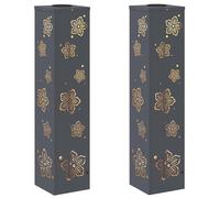 vidaXL Faro LED Solare per sentieri 2 PCS Antracite, Giardino e terrazza, Illuminazione da Sentiero Moderna, Sistema di luci solari Rettangolare, LED durevoli, efficienti energeticamente, Bianco cald