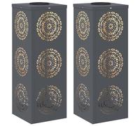 vidaXL Faro LED Solare per sentieri 2 PCS Antracite, Giardino e terrazza, Illuminazione da Sentiero Moderna, Sistema di luci solari Rettangolare, LED durevoli, efficienti energeticamente, Bianco cald