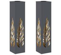 vidaXL Faro LED Solare per sentieri 2 PCS Antracite, Giardino e terrazza, Illuminazione da Sentiero Moderna, Sistema di luci solari Rettangolare, LED durevoli, efficienti energeticamente, Bianco cald