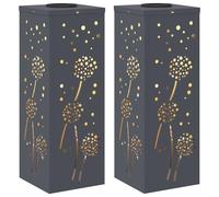 vidaXL Faro LED Solare per sentieri 2 PCS Antracite, Giardino e terrazza, Illuminazione da Sentiero Moderna, Sistema di luci solari Rettangolare, LED durevoli, efficienti energeticamente, Bianco cald