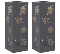 vidaXL Faro LED Solare per sentieri 2 PCS Antracite, Giardino e terrazza, Illuminazione da Sentiero Moderna, Sistema di luci solari Rettangolare, LED durevoli, efficienti energeticamente, Bianco cald