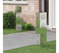 vidaXL Faro LED Solare per sentieri 2 PCS Acciaio Inossidabile, Giardino e terrazza, Illuminazione da Sentiero Moderna, Sistema di luci solari Rettangolare, LED durevoli, efficienti energeticamente,