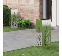 vidaXL Faro LED Solare per sentieri 2 PCS Acciaio Inossidabile, Giardino e terrazza, Illuminazione da Sentiero Moderna, Sistema di luci solari Rettangolare, LED durevoli, efficienti energeticamente,