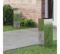 vidaXL Faro LED solare per sentieri 2 pcs Ruggine Zincato