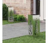 vidaXL Faro LED Solare per sentieri 2 PCS Zincato Zincato, Giardino e terrazza, Illuminazione da Sentiero Moderna, Sistema di luci solari Rettangolare, LED durevoli, efficienti energeticamente, Bianc