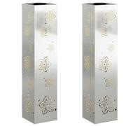 vidaXL Faro LED Solare per sentieri 2 PCS Zincato Zincato, Giardino e terrazza, Illuminazione da Sentiero Moderna, Sistema di luci solari Rettangolare, LED durevoli, efficienti energeticamente, Bianc