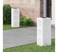 vidaXL Faro LED solare per sentieri 2 pcs Bianco