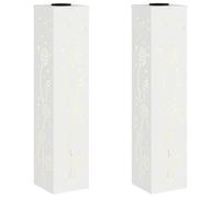 vidaXL Faro LED Solare per sentieri 2 PCS Bianco, Giardino e terrazza, Illuminazione da Sentiero Moderna, Sistema di luci solari Rettangolare, LED durevoli, efficienti energeticamente, Bianco Caldo