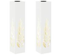 vidaXL Faro LED Solare per sentieri 2 PCS Bianco, Giardino e terrazza, Illuminazione da Sentiero Moderna, Sistema di luci solari Rettangolare, LED durevoli, efficienti energeticamente, Bianco Caldo