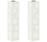 vidaXL Faro LED Solare per sentieri 2 PCS Bianco, Giardino e terrazza, Illuminazione da Sentiero Moderna, Sistema di luci solari Rettangolare, LED durevoli, efficienti energeticamente, Bianco Caldo