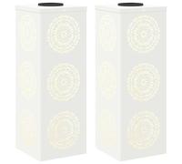 vidaXL Faro LED Solare per sentieri 2 PCS Bianco, Giardino e terrazza, Illuminazione da Sentiero Moderna, Sistema di luci solari Rettangolare, LED durevoli, efficienti energeticamente, Bianco Caldo