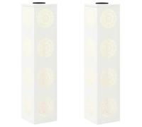 vidaXL Faro LED Solare per sentieri 2 PCS Bianco, Giardino e terrazza, Illuminazione da Sentiero Moderna, Sistema di luci solari Rettangolare, LED durevoli, efficienti energeticamente, Bianco Caldo