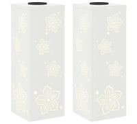 vidaXL Faro LED Solare per sentieri 2 PCS Bianco, Giardino e terrazza, Illuminazione da Sentiero Moderna, Sistema di luci solari Rettangolare, LED durevoli, efficienti energeticamente, Bianco Caldo