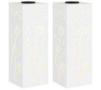 vidaXL Faro LED Solare per sentieri 2 PCS Bianco, Giardino e terrazza, Illuminazione da Sentiero Moderna, Sistema di luci solari Rettangolare, LED durevoli, efficienti energeticamente, Bianco Caldo