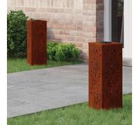 vidaXL Faro LED Solare per sentieri 2 PCS Bronzo, Giardino e terrazza, Illuminazione da Sentiero Moderna, Sistema di luci solari Rettangolare, LED durevoli, efficienti energeticamente, Bianco Caldo