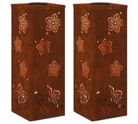 vidaXL Faro LED Solare per sentieri 2 PCS Bronzo, Giardino e terrazza, Illuminazione da Sentiero Moderna, Sistema di luci solari Rettangolare, LED durevoli, efficienti energeticamente, Bianco Caldo