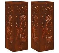 vidaXL Faro LED Solare per sentieri 2 PCS Bronzo, Giardino e terrazza, Illuminazione da Sentiero Moderna, Sistema di luci solari Rettangolare, LED durevoli, efficienti energeticamente, Bianco Caldo