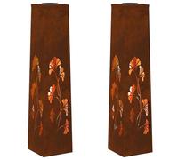 vidaXL Faro LED Solare per sentieri 2 PCS Bronzo, Giardino e terrazza, Illuminazione da Sentiero Moderna, Sistema di luci solari Rettangolare, LED durevoli, efficienti energeticamente, Bianco Caldo