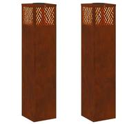 vidaXL Faro LED Solare per sentieri 2 PCS Bronzo, Giardino e terrazza, Rettangolare, Moderno, Design Durevole, spazi Funzionali per Relax e Divertimento all'aperto, utilizzo Versatile