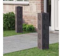 vidaXL Faro LED solare per sentieri 2 pcs Nero