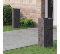 vidaXL Faro LED solare per sentieri 2 pcs Nero