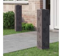 vidaXL Faro LED Solare per sentieri 2 PCS Nero, Giardino e terrazza, Illuminazione da Sentiero Moderna, Sistema di luci solari Rettangolare, LED durevoli, efficienti energeticamente, Bianco Caldo