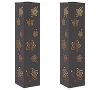 vidaXL Faro LED Solare per sentieri 2 PCS Nero, Giardino e terrazza, Illuminazione da Sentiero Moderna, Sistema di luci solari Rettangolare, LED durevoli, efficienti energeticamente, Bianco Caldo