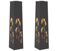 vidaXL Faro LED Solare per sentieri 2 PCS Nero, Giardino e terrazza, Illuminazione da Sentiero Moderna, Sistema di luci solari Rettangolare, LED durevoli, efficienti energeticamente, Bianco Caldo