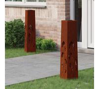 vidaXL Faro LED solare per sentieri 2 pcs Ruggine