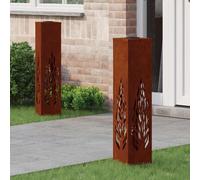 vidaXL Faro LED solare per sentieri 2 pcs Ruggine