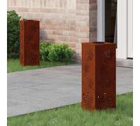 vidaXL Faro LED solare per sentieri 2 pcs Ruggine