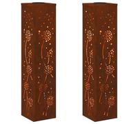 vidaXL Faro LED Solare per sentieri 2 PCS Bronzo, Giardino e terrazza, Illuminazione da Sentiero Moderna, Sistema di luci solari Rettangolare, LED durevoli, efficienti energeticamente, Bianco Caldo