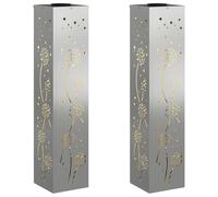 vidaXL Faro LED Solare per sentieri 2 PCS Zincato Zincato, Giardino e terrazza, Illuminazione da Sentiero Moderna, Sistema di luci solari Rettangolare, LED durevoli, efficienti energeticamente, Bianc