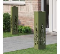 vidaXL Faro LED solare per sentieri 2 pcs Verde oliva