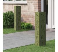 vidaXL Faro LED Solare per sentieri 2 PCS Verde Oliva, Giardino e terrazza, Illuminazione da Sentiero Moderna, Sistema di luci solari Rettangolare, LED durevoli, efficienti energeticamente, Bianco ca