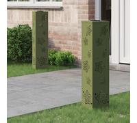 vidaXL Faro LED solare per sentieri 2 pcs Verde oliva