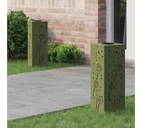 vidaXL Faro LED solare per sentieri 2 pcs Verde oliva