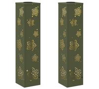 vidaXL Faro LED Solare per sentieri 2 PCS Verde Oliva, Giardino e terrazza, Illuminazione da Sentiero Moderna, Sistema di luci solari Rettangolare, LED durevoli, efficienti energeticamente, Bianco ca