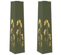 vidaXL Faro LED Solare per sentieri 2 PCS Verde Oliva, Giardino e terrazza, Illuminazione da Sentiero Moderna, Sistema di luci solari Rettangolare, LED durevoli, efficienti energeticamente, Bianco ca