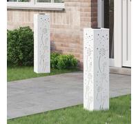 vidaXL Faro LED solare per sentieri 2 pz Bianco caldo 18 x 18 x 80 cm