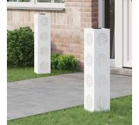 vidaXL Faro LED solare per sentieri 2 pz Bianco caldo 18 x 18 x 80 cm
