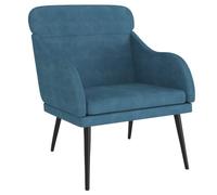 vidaXL Poltrona Blu 63x76x80 cm Velluto, poltrona relax, poltrona per camera da letto, arredamento camera da letto, poltrona da soggiorno, sofà